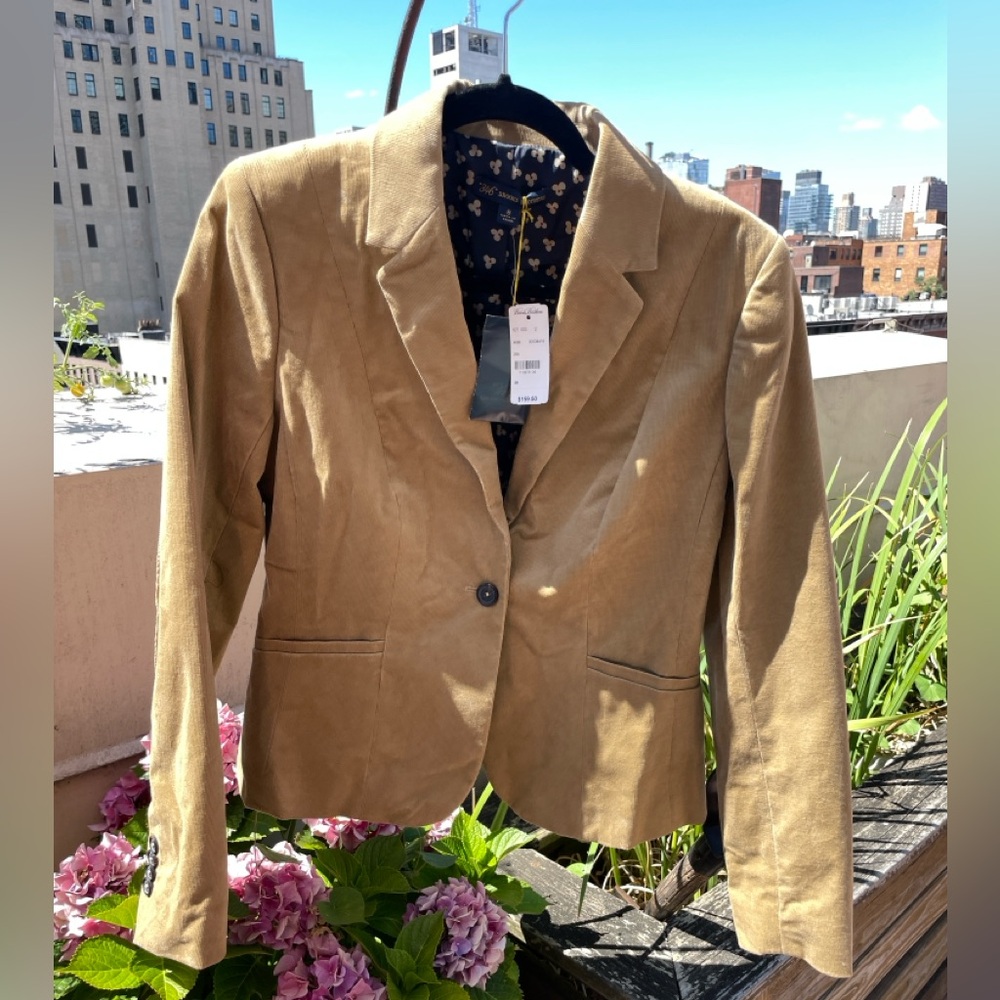 Brooks Brothers 346 Classic Tan Corduroy Blazer New With Tags - Size 8